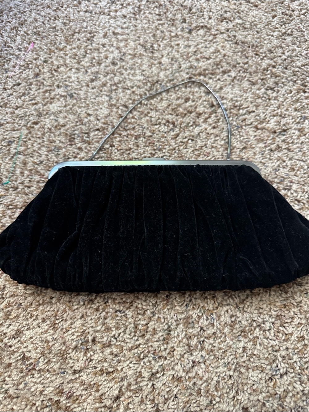 Vintage Mary Kay Black Velvet Evening Clutch Handbag